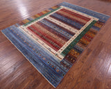 Persian Gabbeh Tribal Hand Knotted Wool Rug - 6' 11" X 9' 10" - Golden Nile