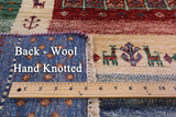 Persian Gabbeh Tribal Hand Knotted Wool Rug - 6' 11" X 9' 10" - Golden Nile