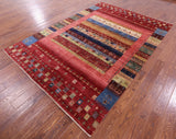 Tribal Persian Gabbeh Handmade Wool Rug - 6' 11" X 9' 11" - Golden Nile