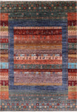 Tribal Persian Gabbeh Hand Knotted Wool Rug - 6' 10" X 9' 8" - Golden Nile