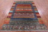 Tribal Persian Gabbeh Hand Knotted Wool Rug - 6' 10" X 9' 8" - Golden Nile