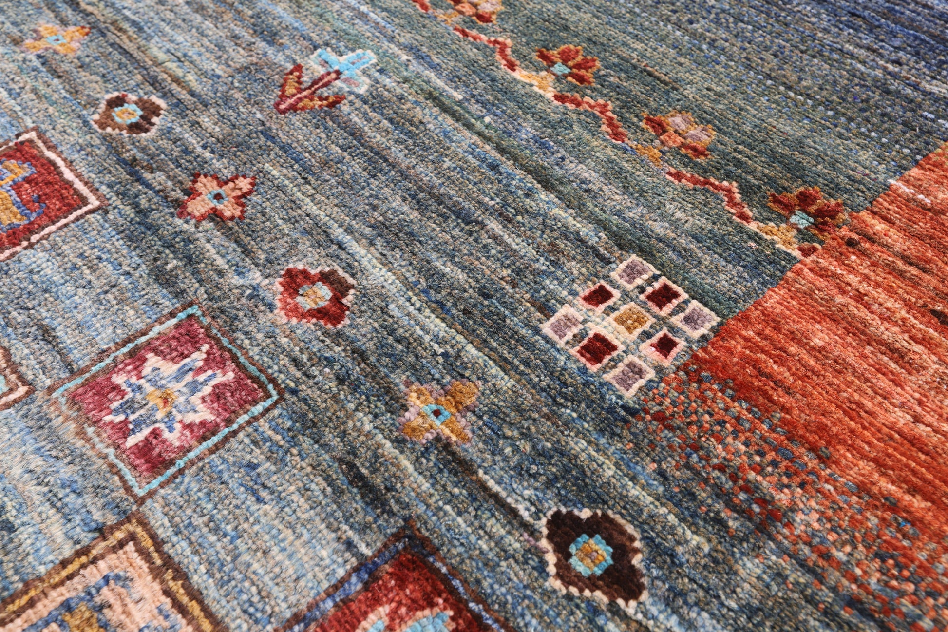 Tribal Persian Gabbeh Hand Knotted Wool Rug - 6' 10" X 9' 8" - Golden Nile