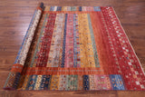 Persian Gabbeh Tribal Hand Knotted Wool Rug - 7' 0" X 9' 8" - Golden Nile