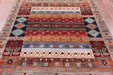 Persian Gabbeh Tribal Hand Knotted Wool Rug - 5' 2" X 6' 9" - Golden Nile