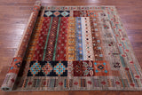 Persian Gabbeh Tribal Hand Knotted Wool Rug - 5' 2" X 6' 9" - Golden Nile