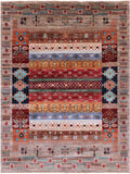 Persian Gabbeh Tribal Hand Knotted Wool Rug - 5' 2" X 6' 9" - Golden Nile
