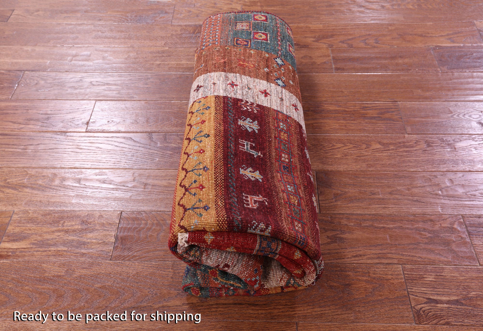Persian Gabbeh Tribal Hand Knotted Wool Rug - 5' 1" X 6' 5" - Golden Nile