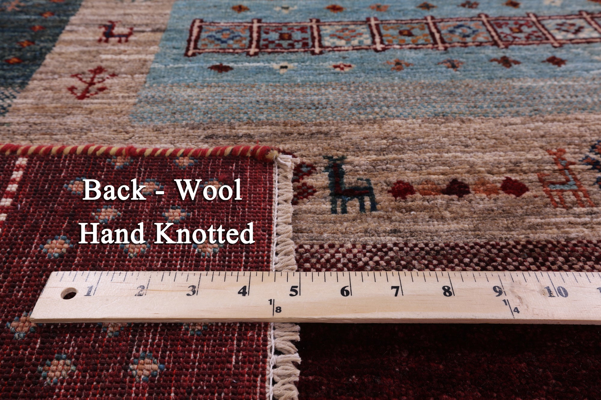 Tribal Persian Gabbeh Hand Knotted Wool Rug - 5' 9" X 7' 11" - Golden Nile