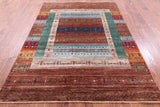 Tribal Persian Gabbeh Hand Knotted Wool Rug - 5' 10" X 8' 0" - Golden Nile