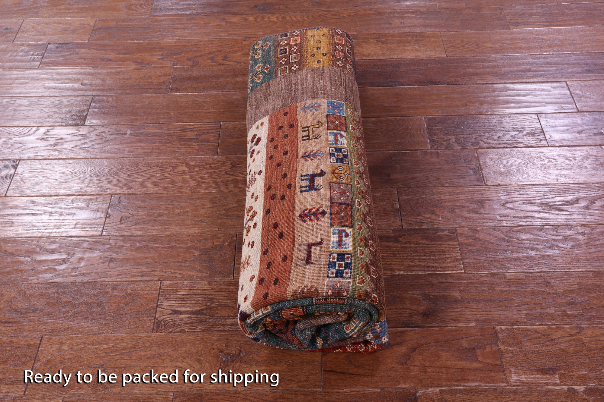 Tribal Persian Gabbeh Hand Knotted Wool Rug - 5' 7" X 7' 11" - Golden Nile