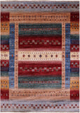 Tribal Persian Gabbeh Hand Knotted Wool Rug - 5' 8" X 8' 1" - Golden Nile