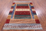 Tribal Persian Gabbeh Hand Knotted Wool Rug - 5' 8" X 8' 1" - Golden Nile
