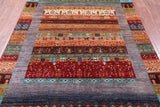 Tribal Persian Gabbeh Handmade Wool Rug - 5' 8" X 8' 2" - Golden Nile