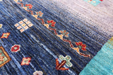 Tribal Persian Gabbeh Handmade Wool Rug - 5' 8" X 8' 2" - Golden Nile