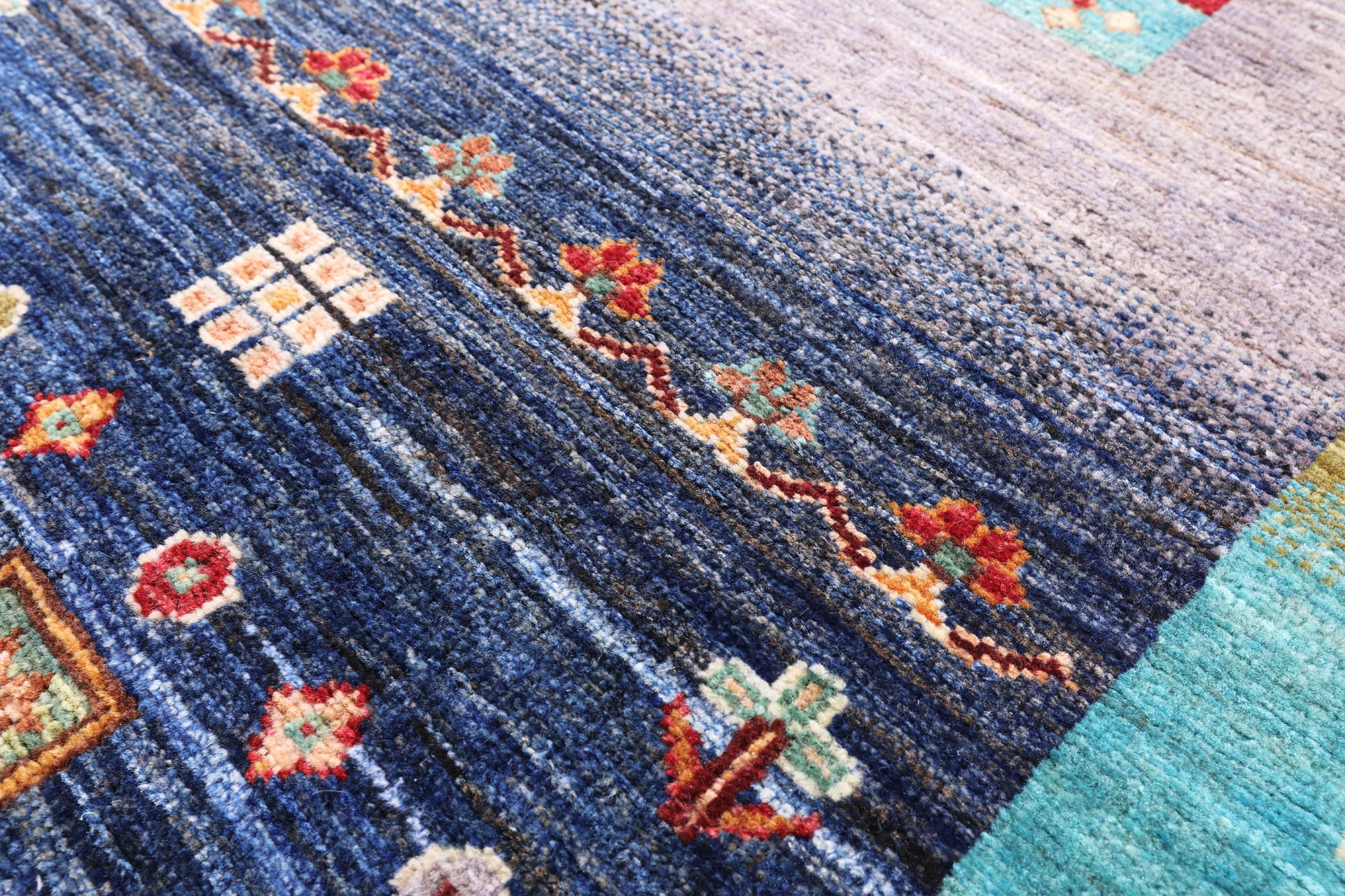 Tribal Persian Gabbeh Handmade Wool Rug - 5' 8" X 8' 2" - Golden Nile