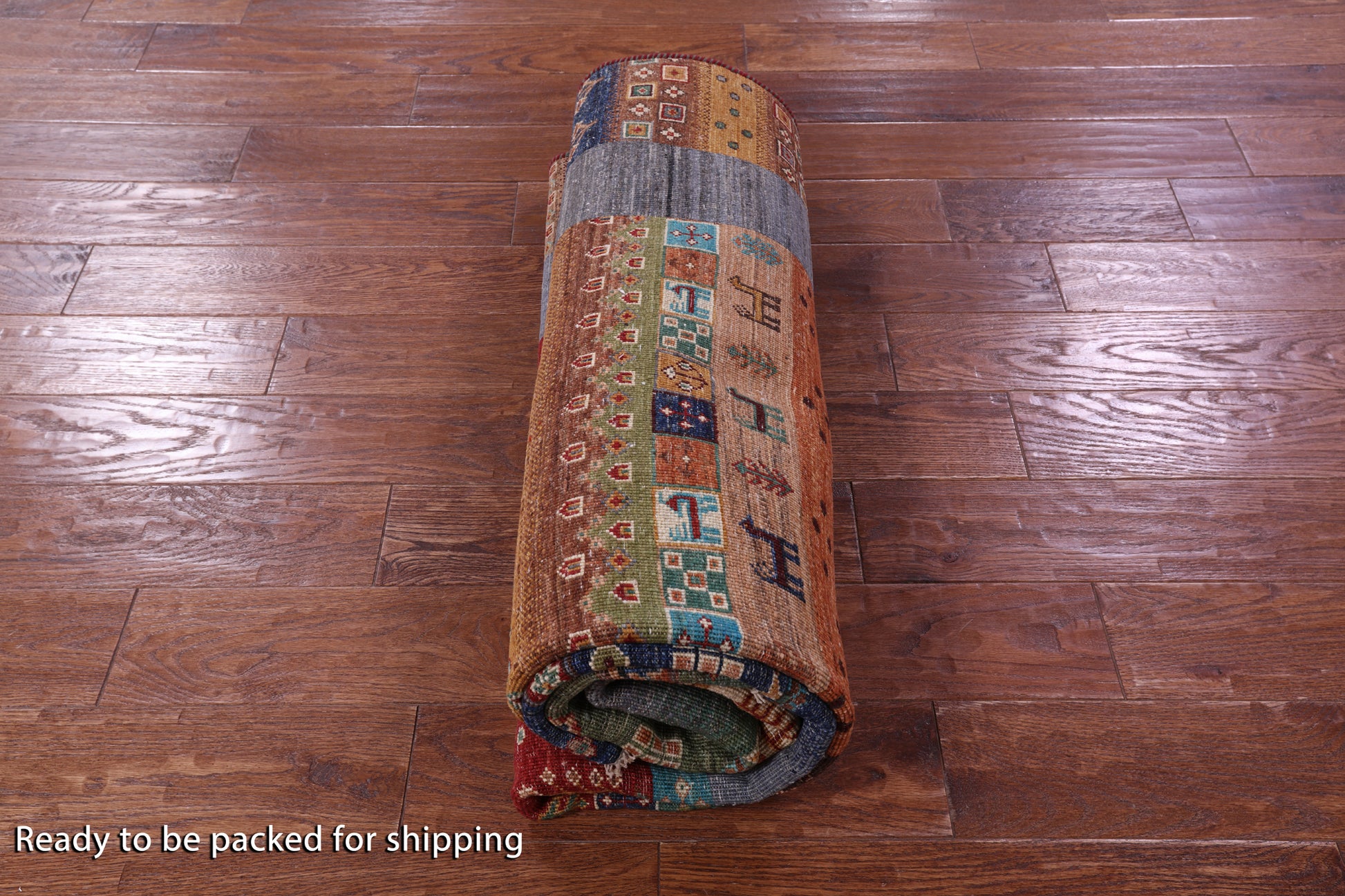 Tribal Persian Gabbeh Handmade Wool Rug - 5' 8" X 8' 2" - Golden Nile