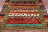 Tribal Persian Gabbeh Hand Knotted Wool Rug - 5' 8" X 7' 10" - Golden Nile