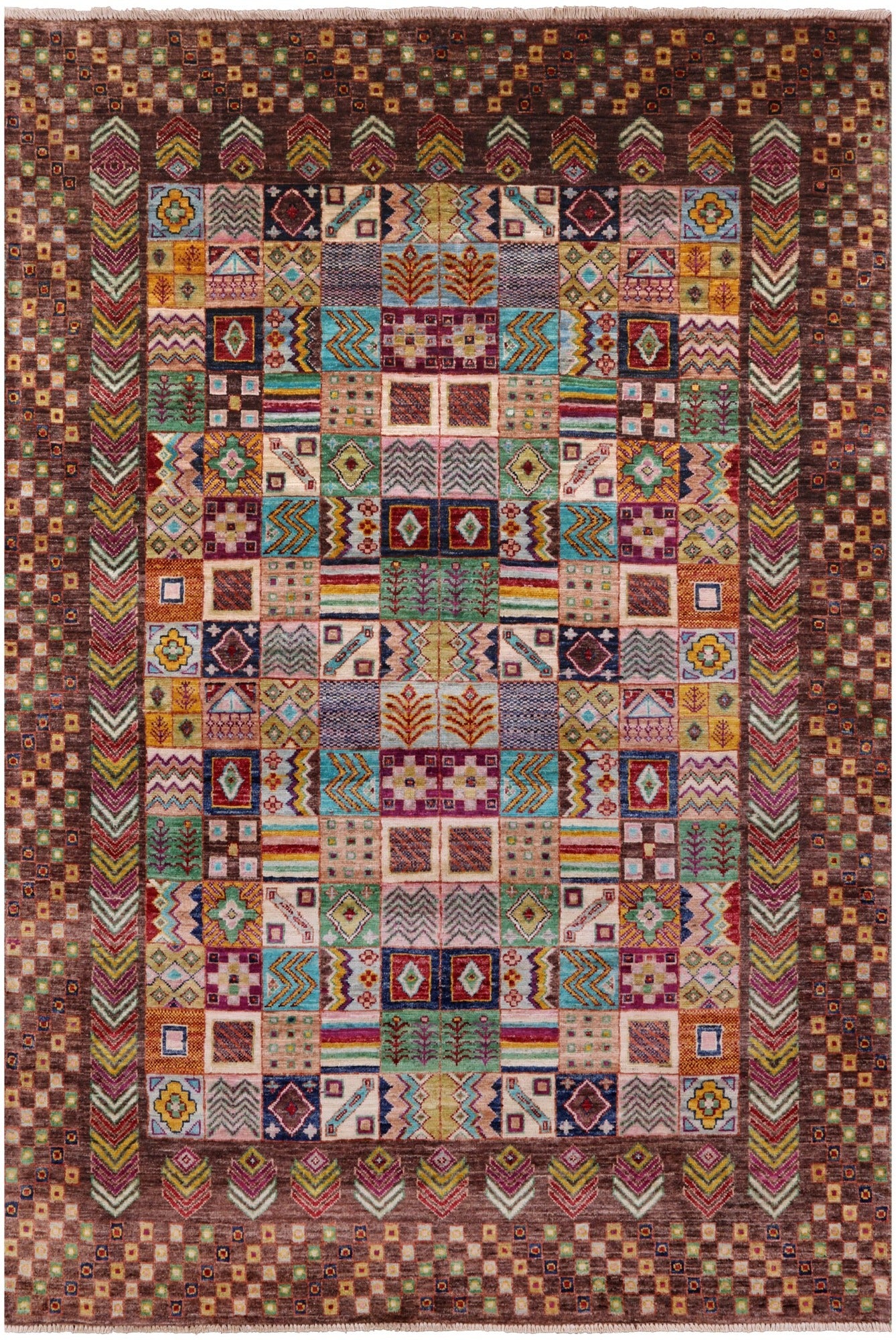 Tribal Persian Gabbeh Hand Knotted Wool Rug - 4' 10" X 7' 2" - Golden Nile
