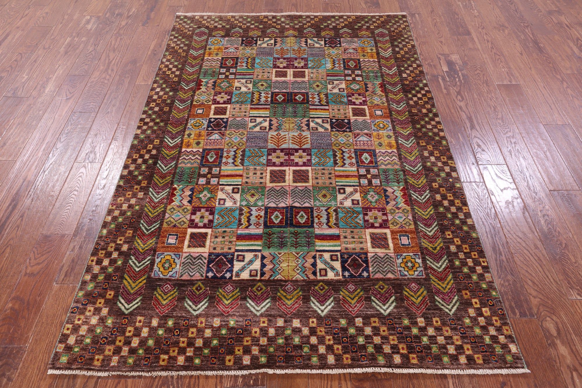 Tribal Persian Gabbeh Hand Knotted Wool Rug - 4' 10" X 7' 2" - Golden Nile