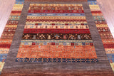 Tribal Persian Gabbeh Hand Knotted Wool Rug - 5' 7" X 7' 10" - Golden Nile