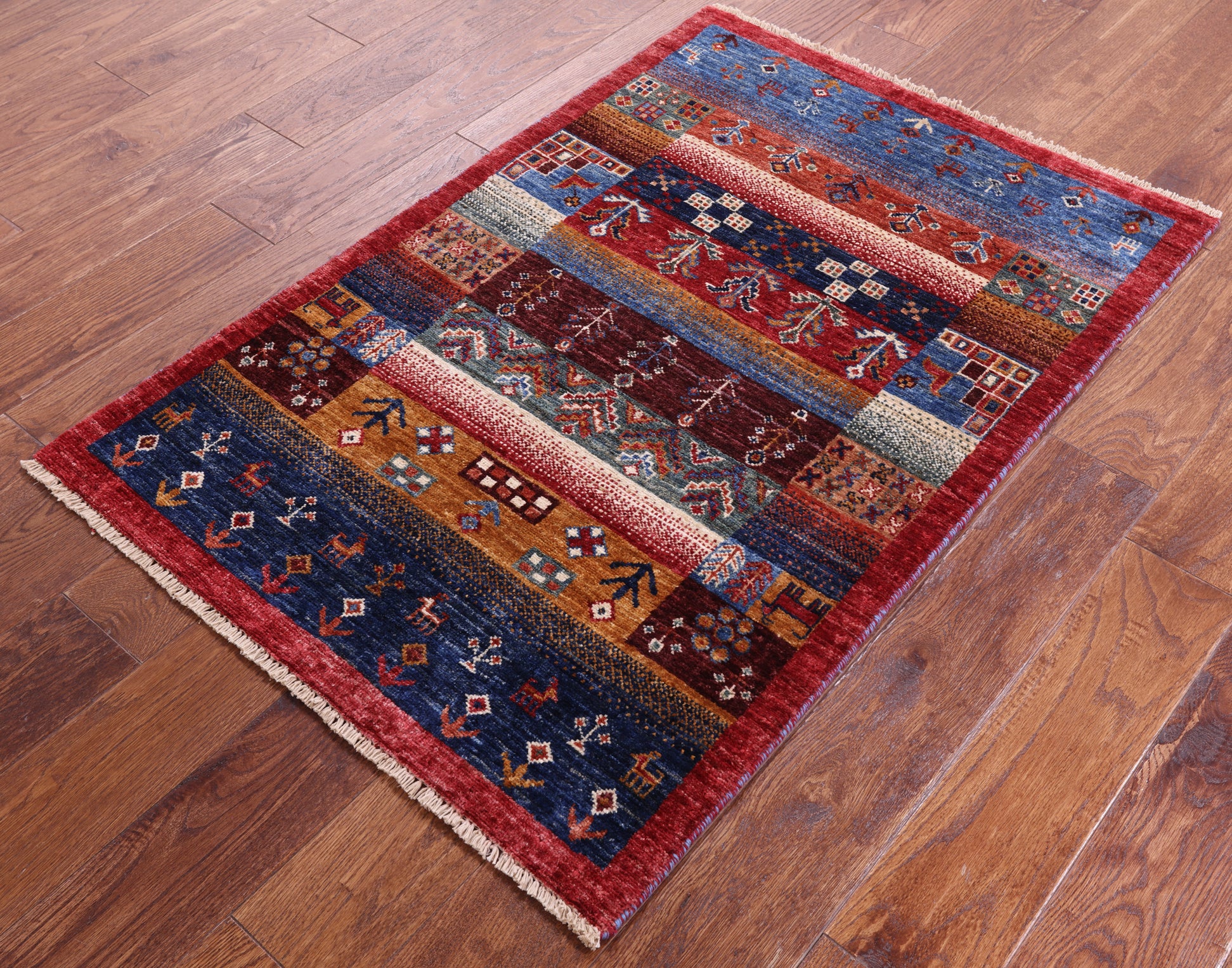 Tribal Persian Gabbeh Hand Knotted Wool Rug - 2' 8" X 4' 1" - Golden Nile