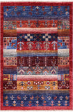 Tribal Persian Gabbeh Hand Knotted Wool Rug - 2' 8" X 4' 1" - Golden Nile