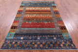 Tribal Persian Gabbeh Handmade Wool Rug - 5' 6" X 8' 2" - Golden Nile