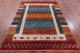 Tribal Persian Gabbeh Hand Knotted Wool Rug - 5' 10" X 8' 0" - Golden Nile