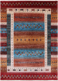Tribal Persian Gabbeh Hand Knotted Wool Rug - 5' 10" X 8' 0" - Golden Nile
