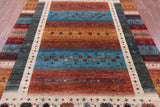 Tribal Persian Gabbeh Hand Knotted Wool Rug - 5' 10" X 8' 0" - Golden Nile