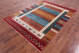 Tribal Persian Gabbeh Hand Knotted Wool Rug - 5' 10" X 8' 0" - Golden Nile