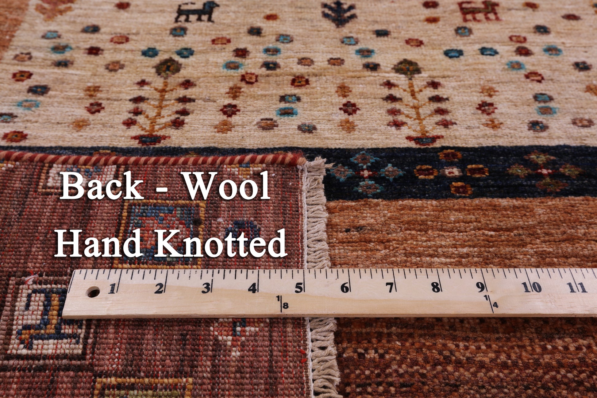 Tribal Persian Gabbeh Hand Knotted Wool Rug - 5' 7" X 7' 9" - Golden Nile