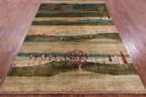 Persian Gabbeh Tribal Hand Knotted Wool Rug - 5' 6" X 7' 10" - Golden Nile