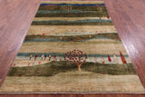 Persian Gabbeh Tribal Hand Knotted Wool Rug - 5' 6" X 7' 10" - Golden Nile