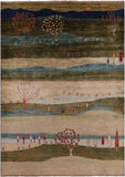 Persian Gabbeh Tribal Hand Knotted Wool Rug - 5' 6" X 7' 10" - Golden Nile