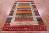 Tribal Persian Gabbeh Hand Knotted Wool Rug - 6' 10" X 10' 0" - Golden Nile