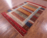 Tribal Persian Gabbeh Hand Knotted Wool Rug - 6' 10" X 10' 0" - Golden Nile