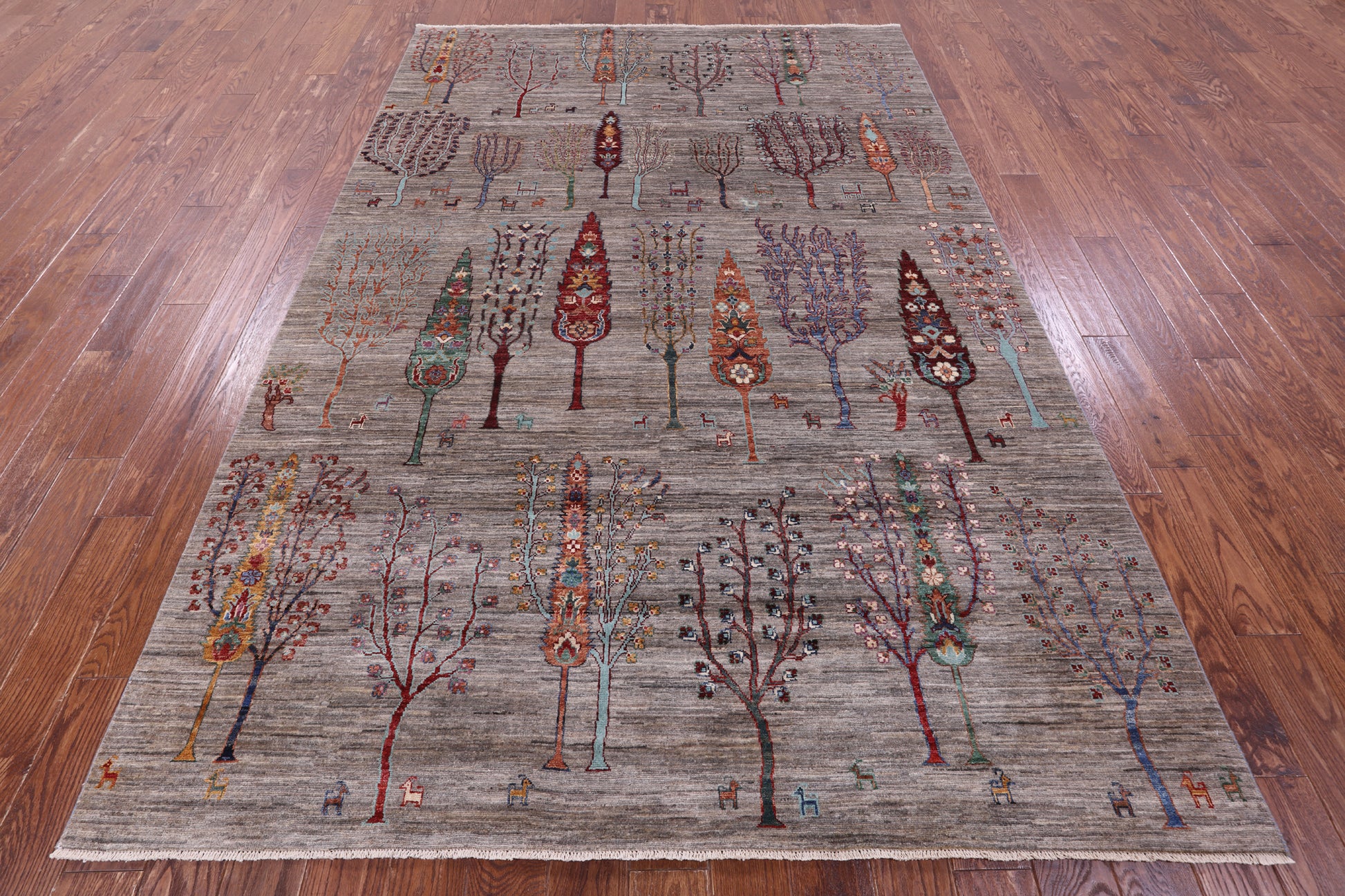 Tribal Persian Gabbeh Hand Knotted Wool Rug - 6' 6" X 9' 8" - Golden Nile