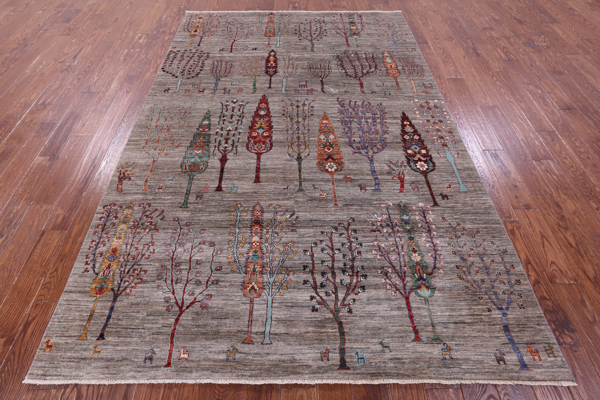 Tribal Persian Gabbeh Hand Knotted Wool Rug - 6' 6" X 9' 8" - Golden Nile