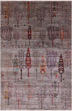 Tribal Persian Gabbeh Hand Knotted Wool Rug - 6' 6" X 9' 8" - Golden Nile
