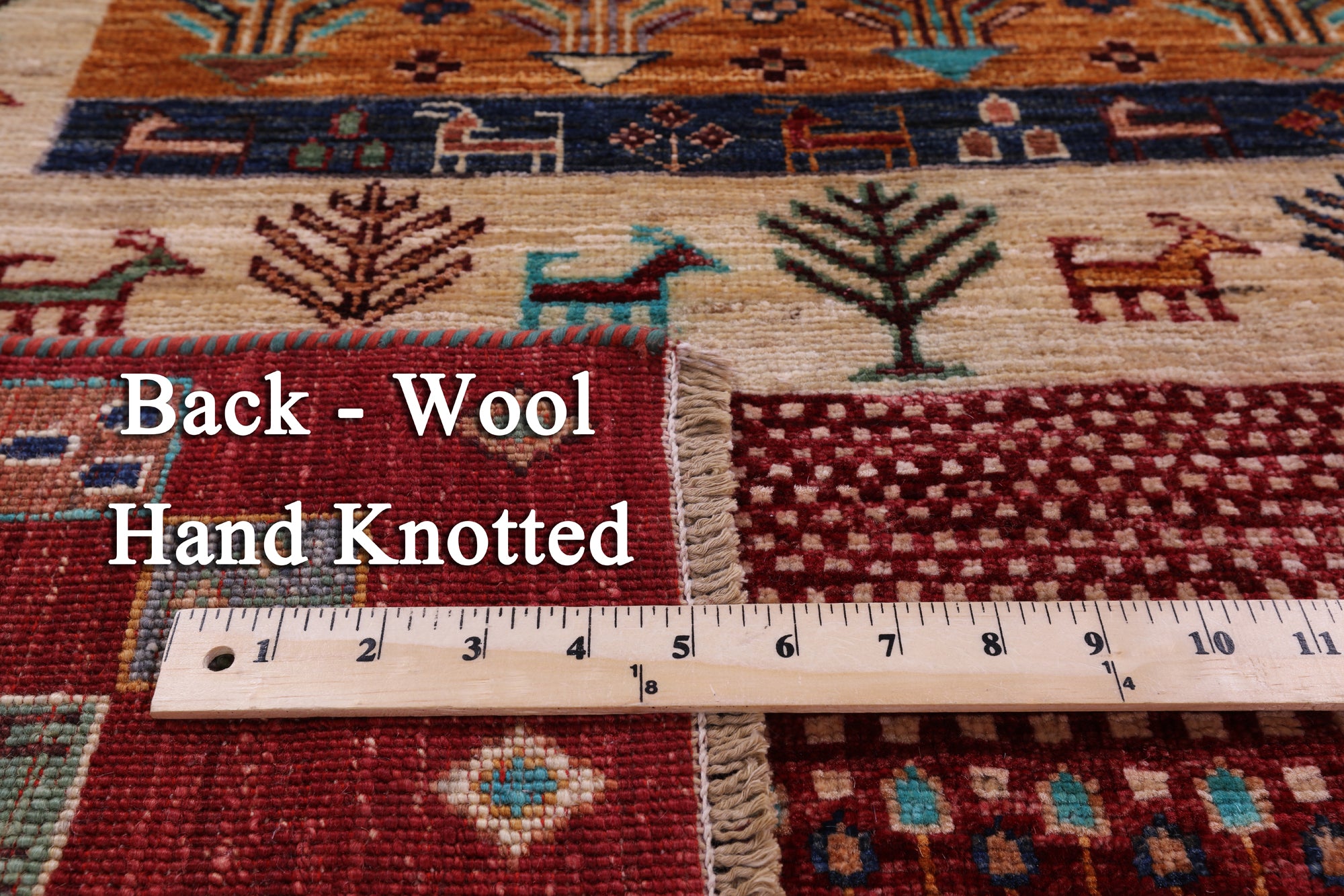Tribal Persian Gabbeh Handmade Wool Rug - 5' 1" X 6' 8" - Golden Nile