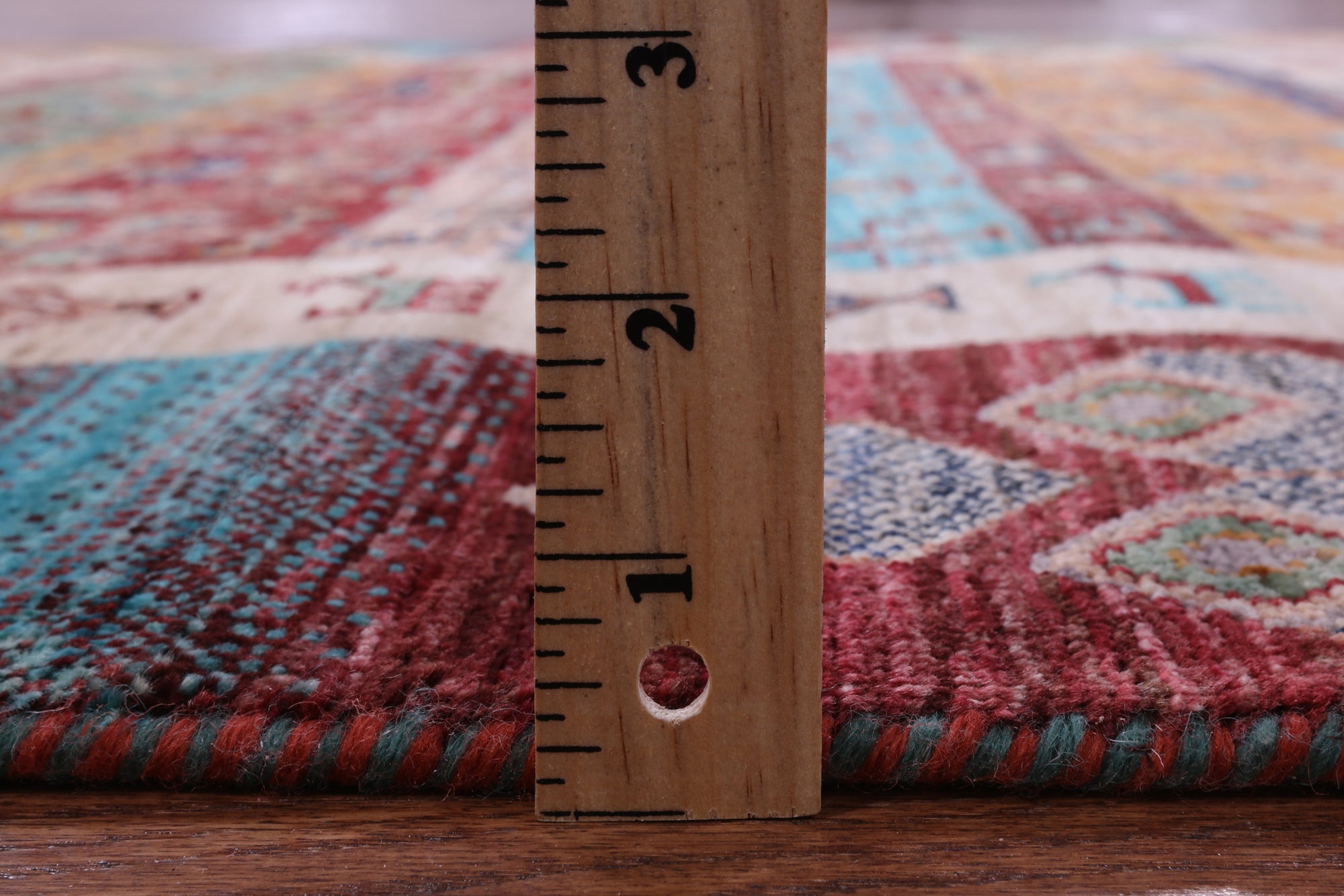 Tribal Persian Gabbeh Handmade Wool Rug - 5' 1" X 6' 8" - Golden Nile