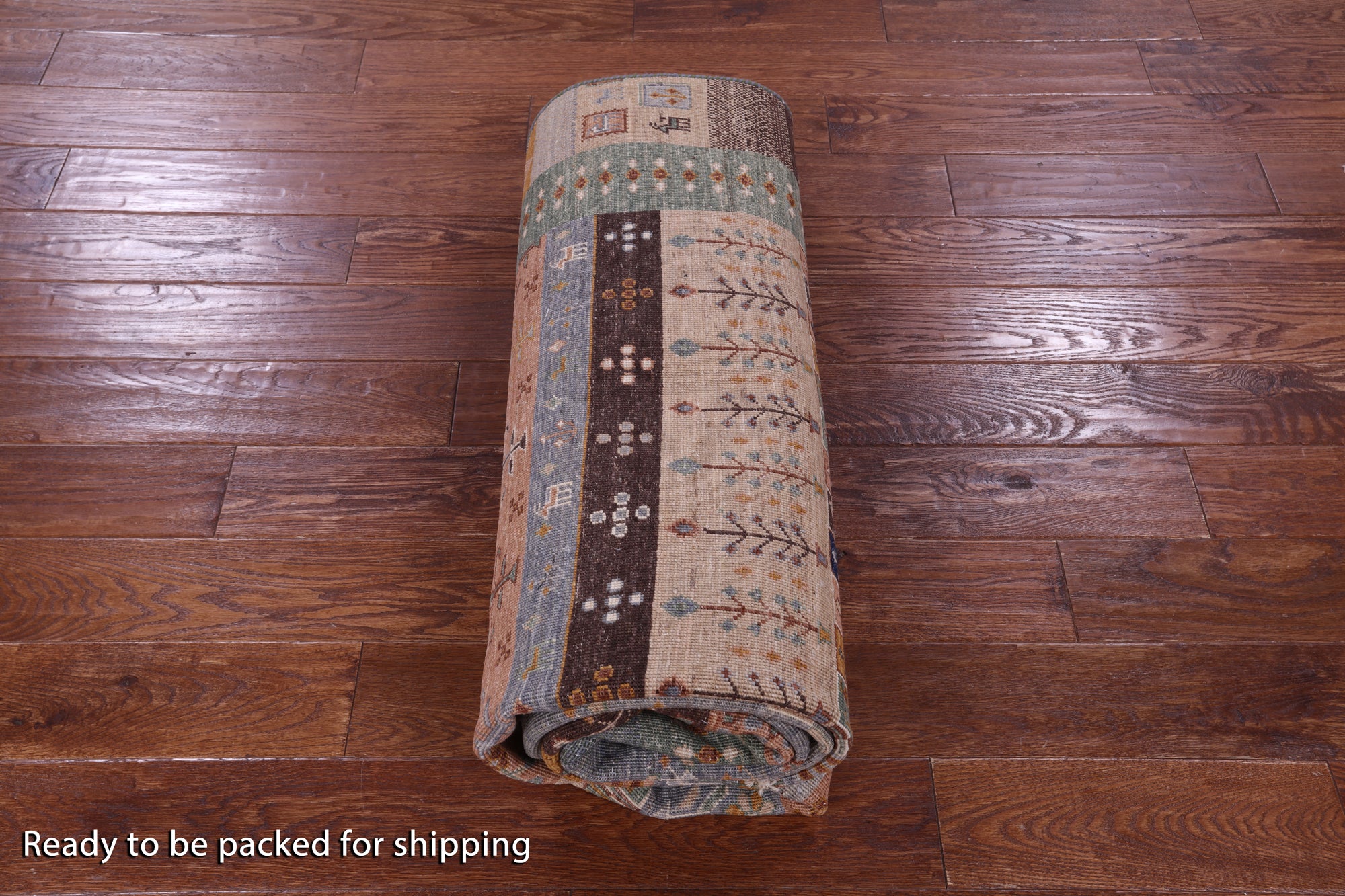 Tribal Persian Gabbeh Hand Knotted Wool Rug - 5' 9" X 9' 7" - Golden Nile