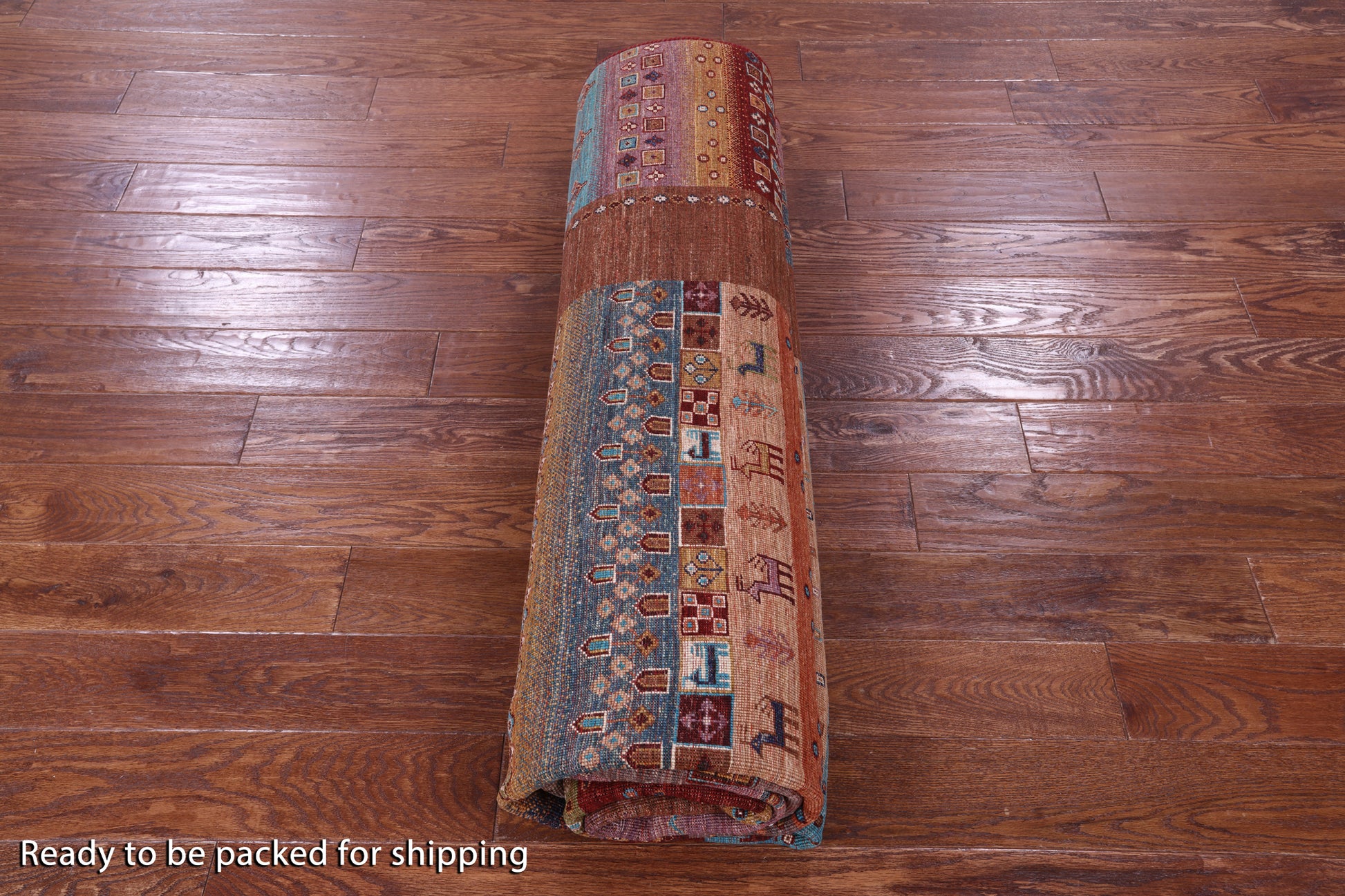 Tribal Persian Gabbeh Hand Knotted Wool Rug - 8' 2" X 9' 10" - Golden Nile