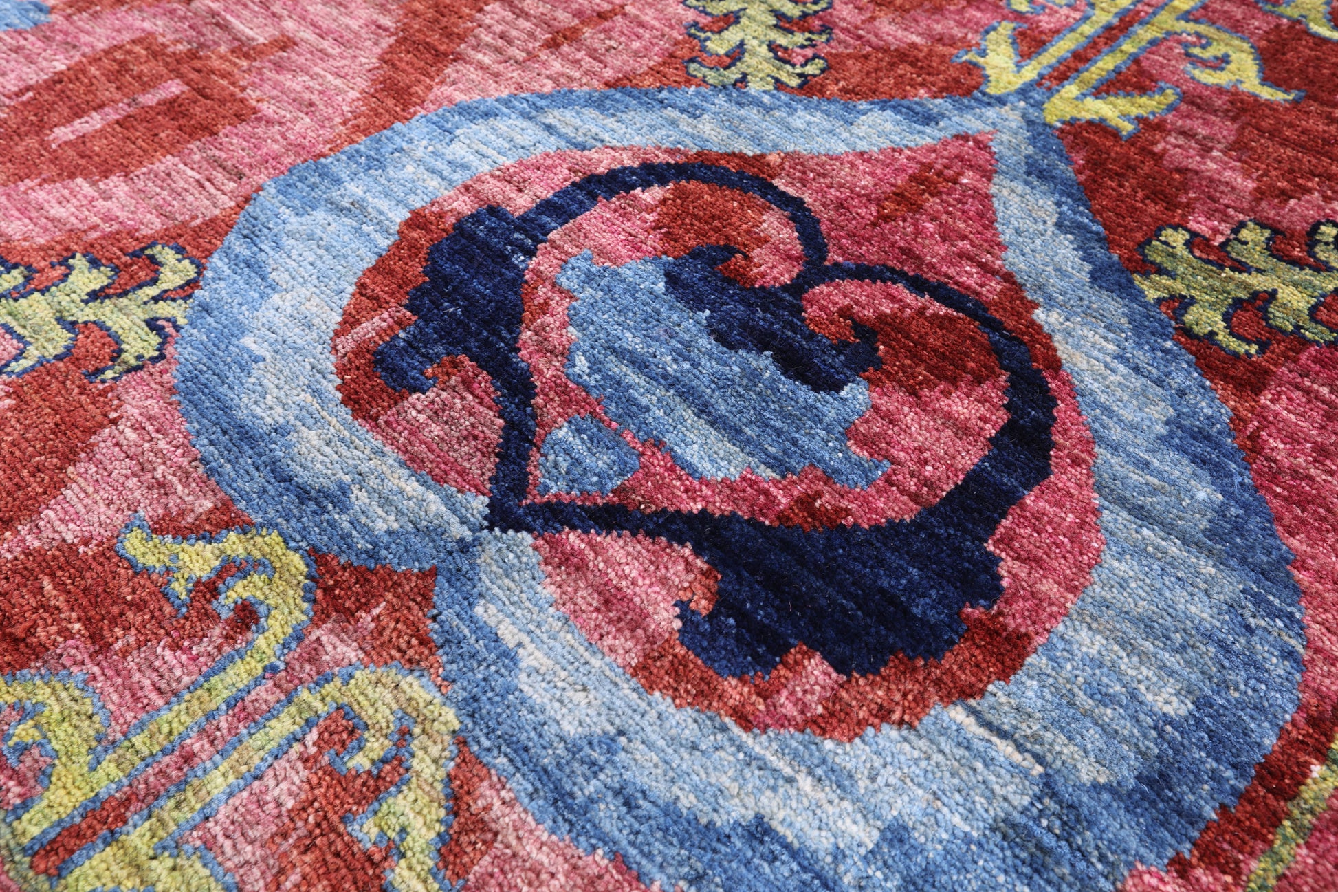 Pink William Morris Handmade Wool Area Rug - 6' 1" X 14' 0" - Golden Nile
