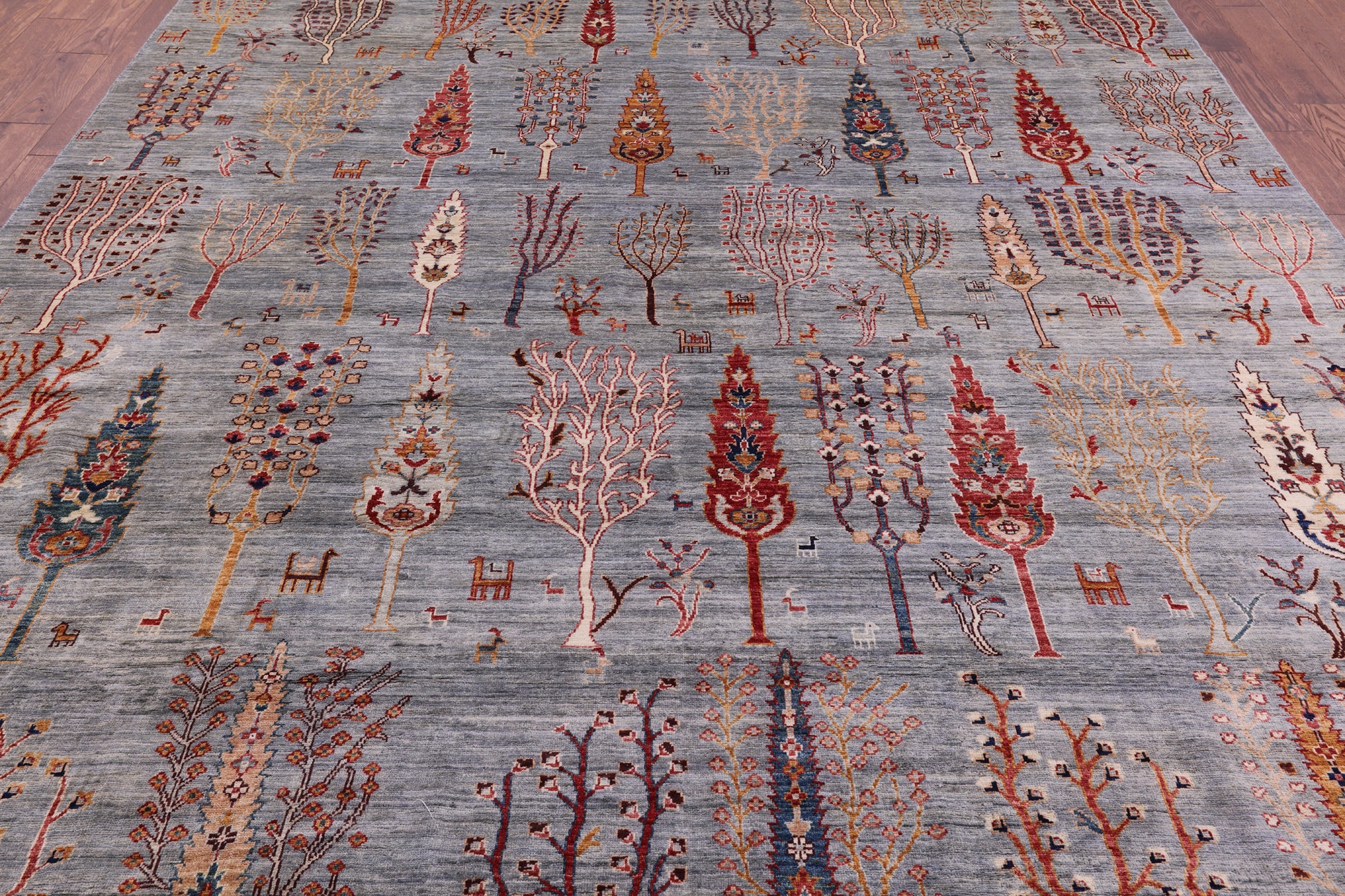 Tribal Persian Gabbeh Hand Knotted Wool Rug - 9' 0" X 11' 10" - Golden Nile