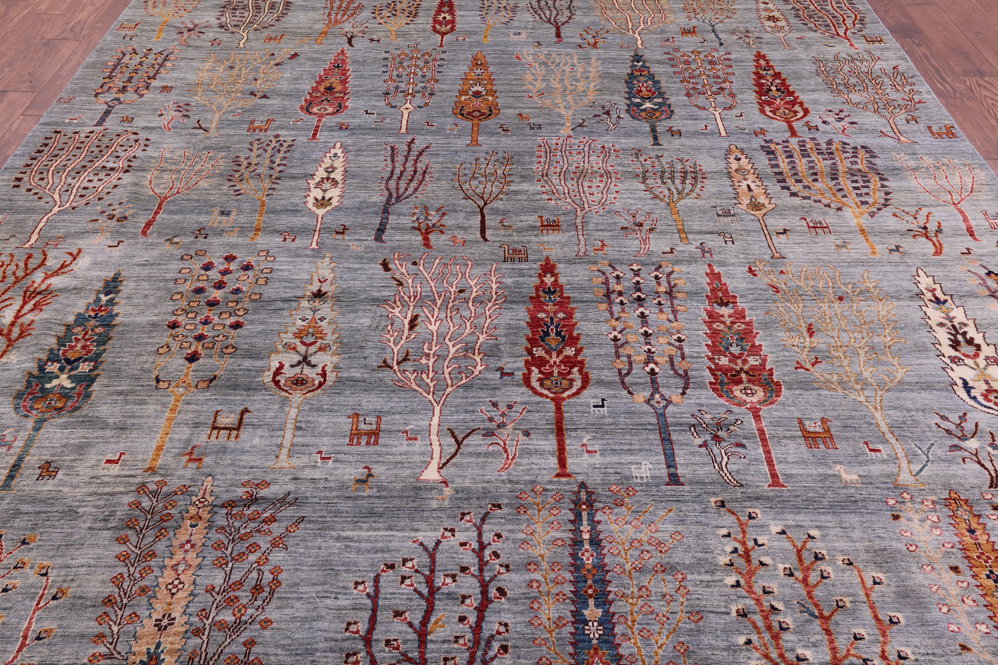 Tribal Persian Gabbeh Hand Knotted Wool Rug - 9' 0" X 11' 10" - Golden Nile