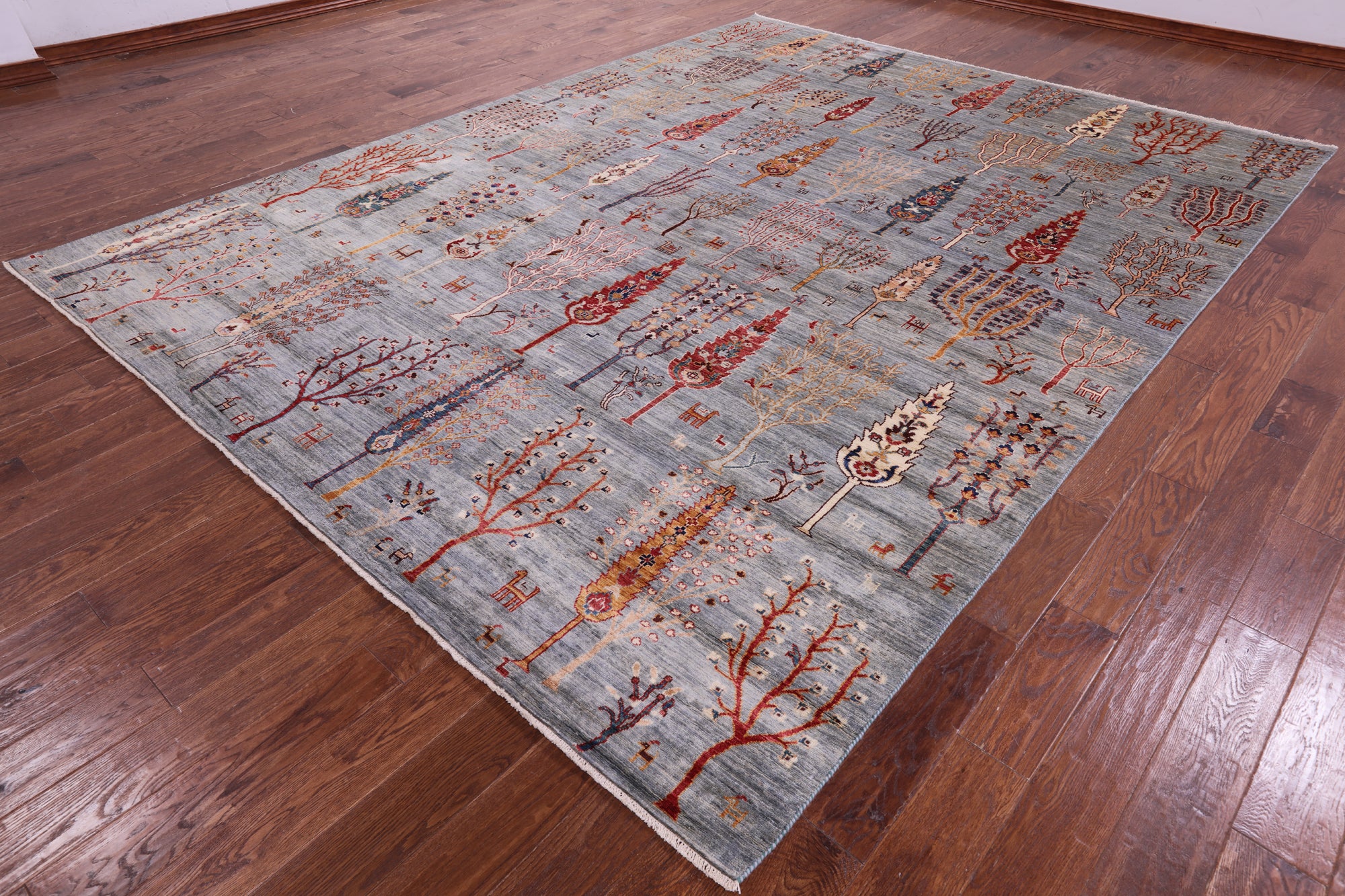 Tribal Persian Gabbeh Hand Knotted Wool Rug - 9' 0" X 11' 10" - Golden Nile
