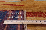 Persian Gabbeh Tribal Hand Knotted Wool Rug - 8' 1" X 9' 9" - Golden Nile
