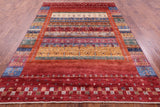 Persian Gabbeh Tribal Hand Knotted Wool Rug - 6' 11" X 9' 8" - Golden Nile